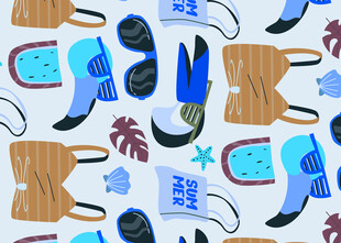 夏日海滩用品图案设计