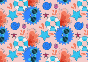 多彩几何图案无缝背景图