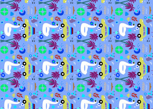 多彩缝纫机图案背景