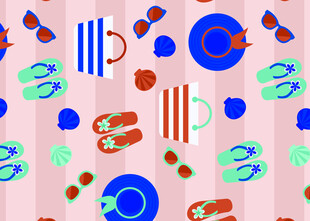 夏日休闲物品图案背景