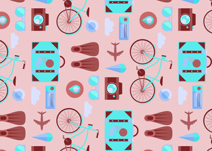 复古航海元素无缝图案