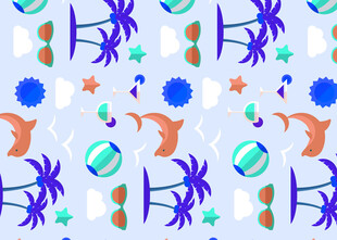 热带风情图案背景设计