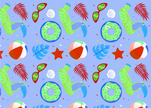 海洋元素无缝图案设计