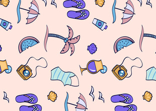 海洋主题卡通图案背景