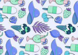 清新水果饮料图案背景