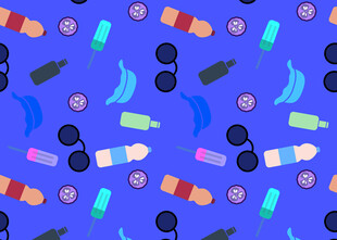 多彩医疗用品无缝图案