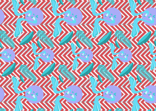 多彩几何花卉图案背景