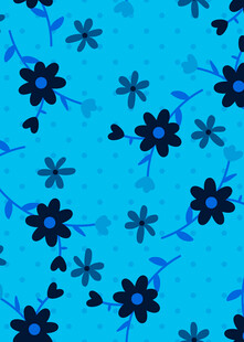 蓝色背景花朵图案纹理