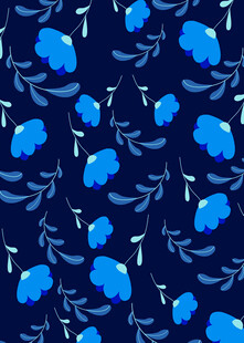 蓝色花卉图案背景