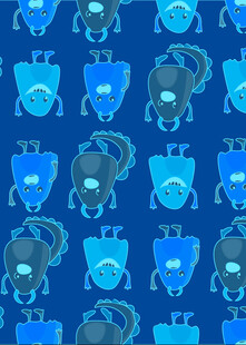 蓝色机器人图案背景