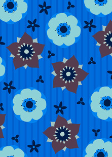 蓝色花卉图案背景设计