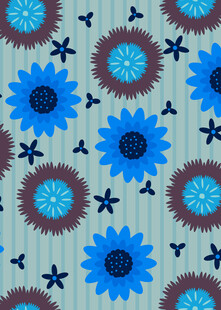 蓝紫花朵条纹图案背景