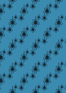 蓝色背景上的黑色图案纹理