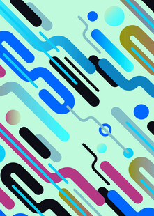 多彩几何线条抽象图案