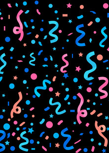 彩色飘带波点装饰背景图