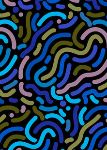 多彩波浪线条抽象图案