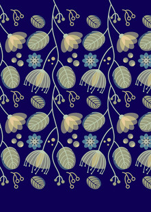 蓝色花卉图案纹理背景