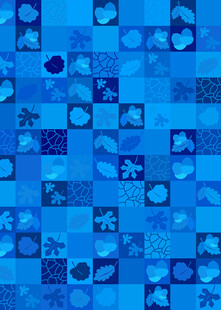 蓝色雪花图案拼接背景
