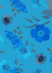 蓝色花卉图案背景纹理