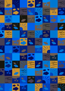 蓝色拼贴图案背景