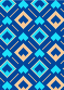 几何图案蓝色橙色无缝背景