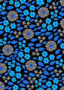 蓝色花卉图案背景纹理