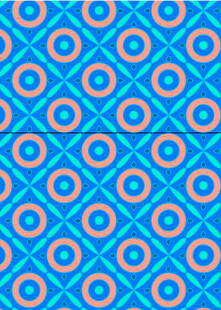 蓝底橙环几何图案背景