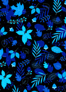 蓝色花卉抽象图案背景