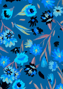 蓝色花卉图案背景