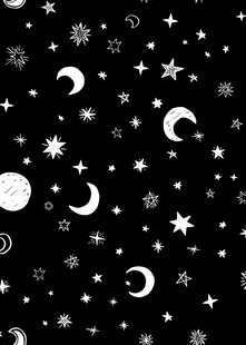 黑白星月雪花梦幻背景图