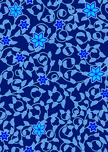 蓝色花卉藤蔓图案背景