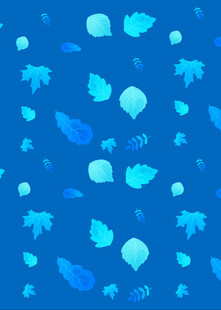 蓝色渐变树叶图案背景