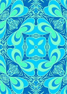 蓝绿色抽象几何花纹图案