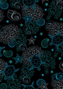 蓝黑抽象花纹无缝图案