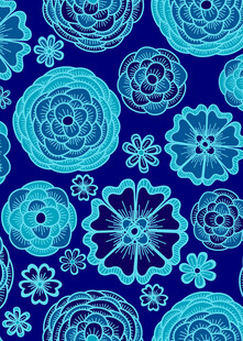 蓝色花卉图案背景纹理
