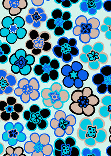 多彩花卉图案背景纹理