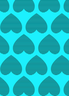 蓝绿色心形图案背景