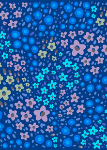 蓝色花卉图案背景纹理