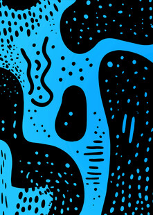 抽象蓝黑图案艺术插画