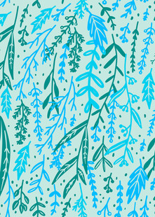 蓝绿色植物纹理图案