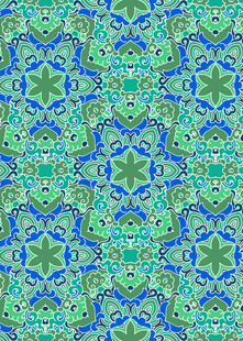 蓝绿几何花纹图案背景