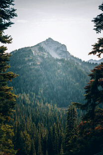 山林间的巍峨山峰