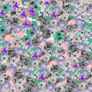 多彩花卉图案纹理背景