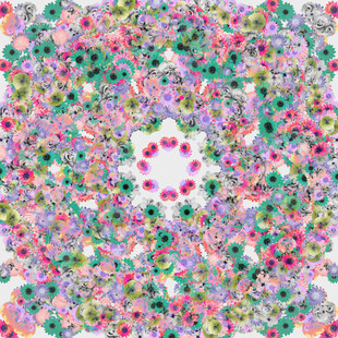 缤纷花卉构成的精美图案