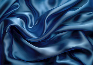 蓝色绸缎纹理特写