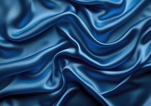 蓝色绸缎纹理特写
