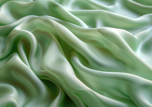 淡绿色丝绸面料纹理特写