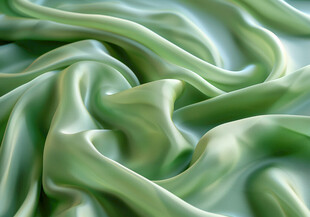 淡绿色绸缎纹理特写