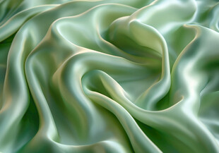 淡绿色绸缎纹理特写