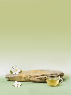 秋季绿色奶茶茶叶背景